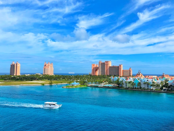 Turquoise Caribbean waters with white sand beach