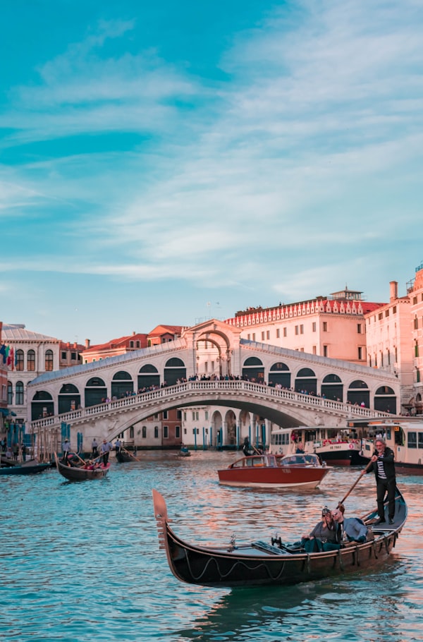 Venice canal with historic buildings in the Mediterranean