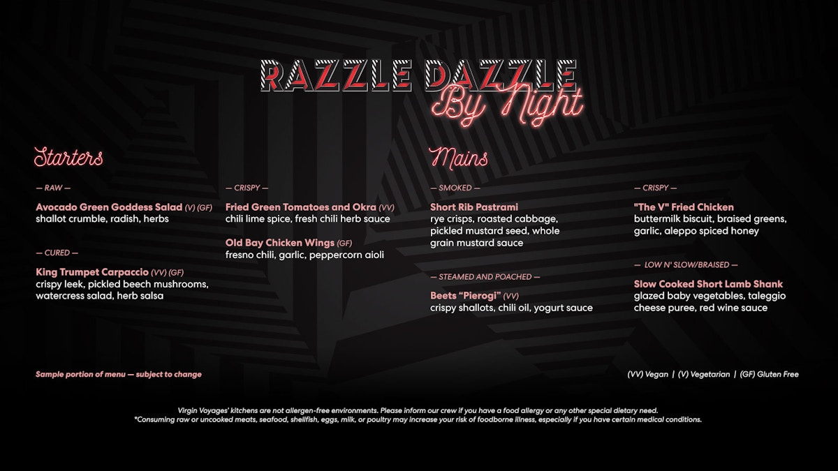 Razzle Dazzle restaurant on Virgin Voyages — photo 2